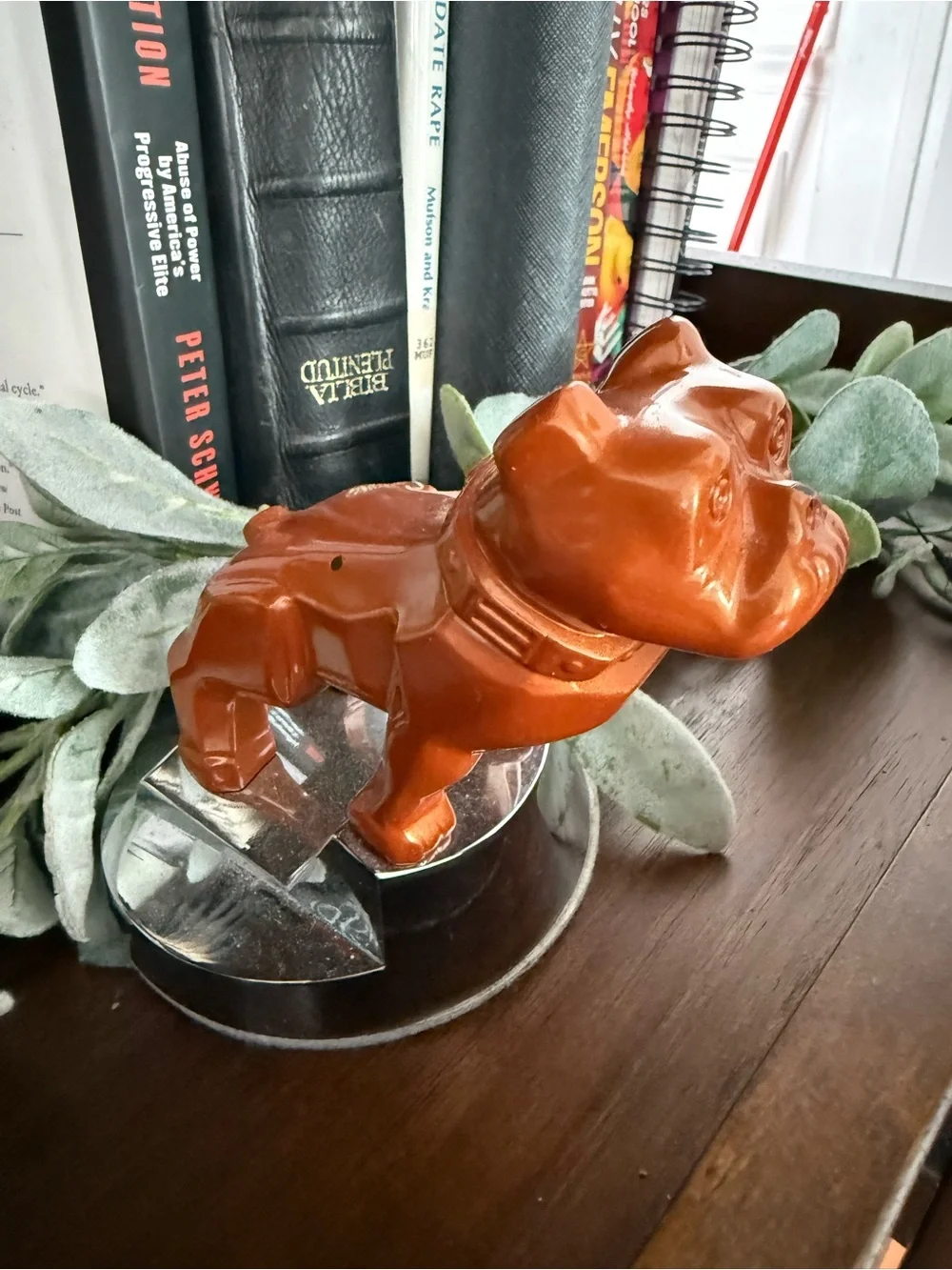 Bronze Dog Bulldog Figurine - office Paperweight Accent